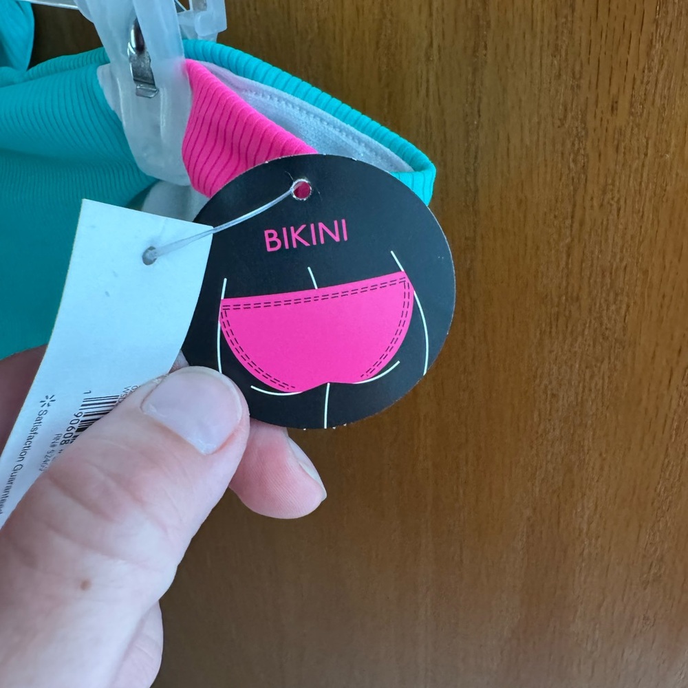 No Boundaries Aqua and Pink Bikini Set - Picture 2 of 10
